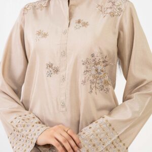 Raw Silk Shirt-Printed (Pret) by LIMELIGHT